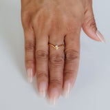 18k Diamond Petite Chevron Ring