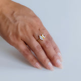 18k Diamond Marquis and Emerald Ring