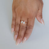 18k Diamond Oval and Pear Ring