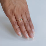 18k East West Emerald Ring