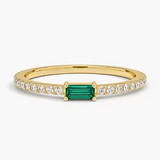 18k East West Emerald Ring