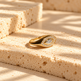 18k Diamond Evil Eye Signet Ring