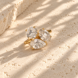 14k or 18k Moissanite Three Stone Ring