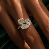 14k or 18k Moissanite Three Stone Ring