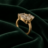 14k or 18k Moissanite Three Stone Ring
