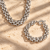 Silver Arden Necklace and Bracelet Set