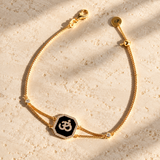Black Agate Om Bracelet