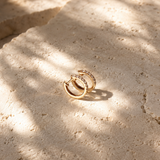 14k Dainty Diamond Huggies