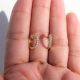 14k Dainty Diamond Huggies