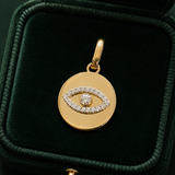 14k Diamond Evil Eye Pendant