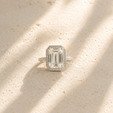 14k Emerald Cut Moissanite Ring