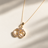 Dainty Solid Gold Diamond Om Necklace