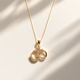 Dainty Solid Gold Diamond Om Necklace