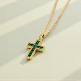 Emerald Cross Necklace