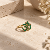 14k or 18k Emerald Om Ring