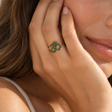 Emerald Vermeil Om Ring