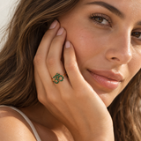 14k or 18k Emerald Om Ring