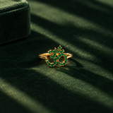 14k or 18k Emerald Om Ring