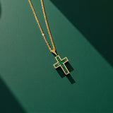 Emerald Cross Necklace