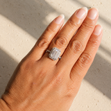 14k Emerald Cut Moissanite Ring