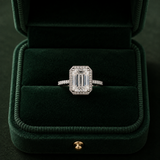 14k Emerald Cut Moissanite Ring