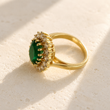 Emerald Halo Ring