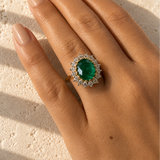 Emerald Halo Ring