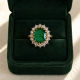 Emerald Halo Ring