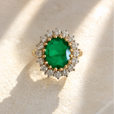 Emerald Halo Ring