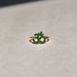 Emerald Vermeil Om Ring