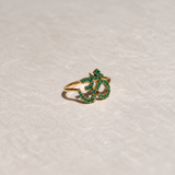 Emerald Vermeil Om Ring