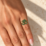 14k or 18k Emerald Om Ring