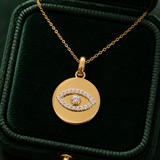 14k Diamond Evil Eye Pendant (Ready to Ship)