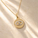 14k Diamond Evil Eye Pendant (Ready to Ship)