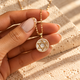 Mother of Pearl Star of David Necklace