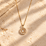 Mother of Pearl Star of David Necklace
