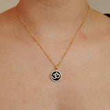 Black Agate Om Necklace