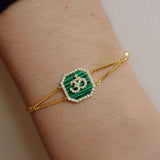 Green Malachite Om Bracelet