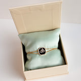 Black Agate Om Bracelet