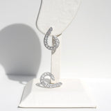 14k Diamond Scalloped Earrings