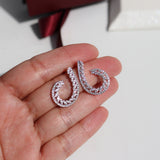 14k Diamond Scalloped Earrings