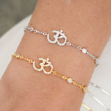 14k or 18k Diamond Om Bracelet