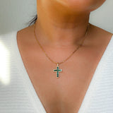 Emerald Cross Necklace