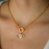 Charm Necklace Multicolor Evil Eye