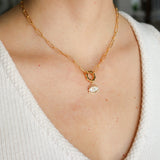 Charm Necklace Small Mother of Pearl Evil Eye