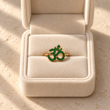 14k or 18k Emerald Om Ring