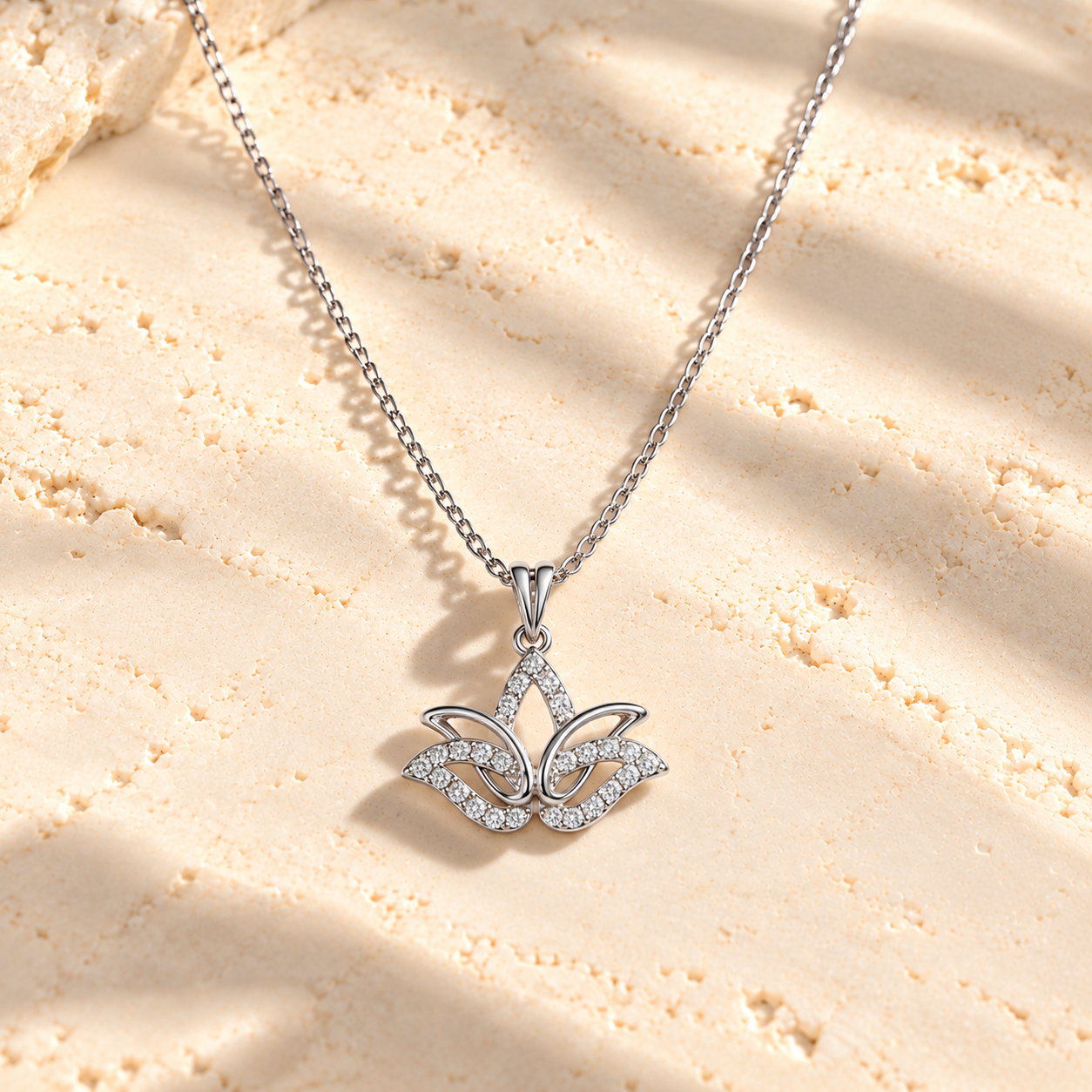 Diamond Lotus Necklace