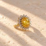 Yellow Sapphire Halo Ring