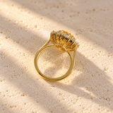Yellow Sapphire Halo Ring