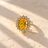 Yellow Sapphire Halo Ring